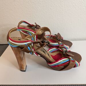 Naughty Monkey Stylish Multicolor Strappy Heels Size 8.5